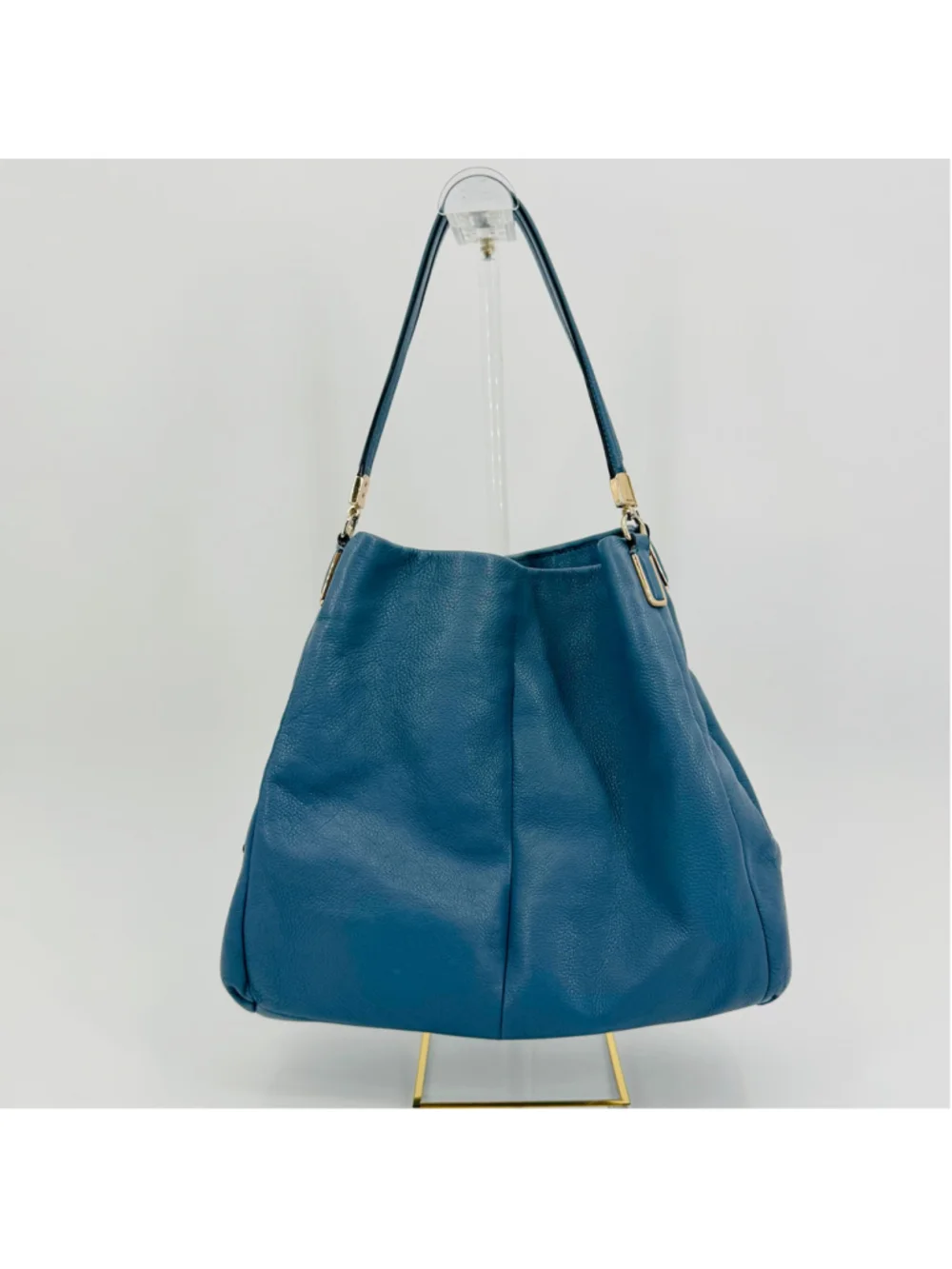 Coach 26224 Madison Pebbled Leather Hobo Bag Blue